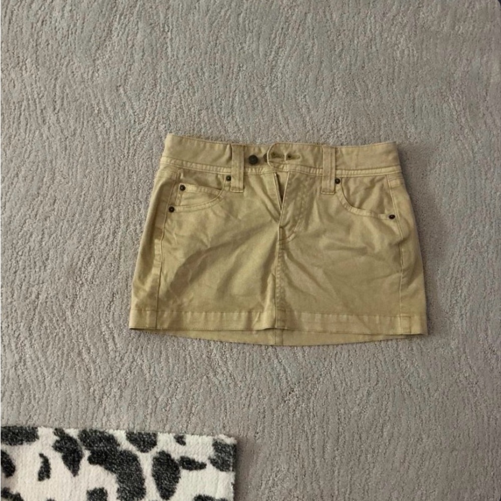 Tan Mini Denim Skirt